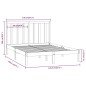 vidaXL Estructura de cama de madera maciza de pino blanca 140x190 cm