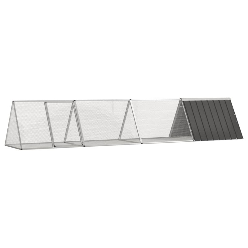 vidaXL Jaula de conejos acero galvanizado antracita 403,5x80,5x71 cm vidaXL Jaula de conejos acero galvanizado antracita 403,5x80,5x71 cm