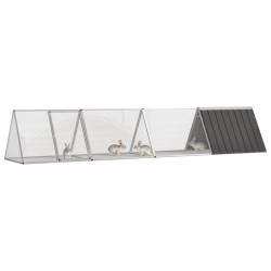vidaXL Jaula de conejos acero galvanizado antracita 403,5x80,5x71 cm