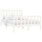 vidaXL Estructura de cama de madera maciza de pino blanco 140x190 cm vidaXL Estructura de cama de madera maciza de pino blanco 140x190 cm