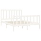 vidaXL Estructura de cama de madera maciza de pino blanco 140x190 cm vidaXL Estructura de cama de madera maciza de pino blanco 140x190 cm