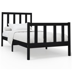 vidaXL Estructura de cama madera maciza de pino negro 90x200 cm