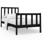 vidaXL Estructura de cama madera maciza de pino negro 90x200 cm