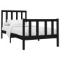 vidaXL Estructura de cama madera maciza de pino negro 90x200 cm