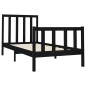 vidaXL Estructura de cama madera maciza de pino negro 90x200 cm