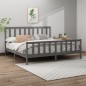 vidaXL Estructura de cama madera maciza de pino gris 180x200 cm vidaXL Estructura de cama madera maciza de pino gris 180x200 cm