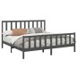 vidaXL Estructura de cama madera maciza de pino gris 180x200 cm vidaXL Estructura de cama madera maciza de pino gris 180x200 cm