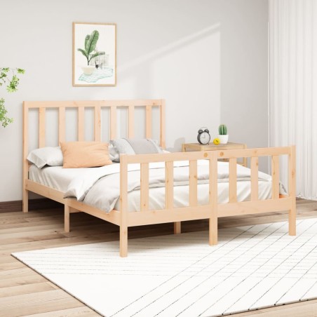 vidaXL Estructura de cama de madera maciza de pino 140x200 cm