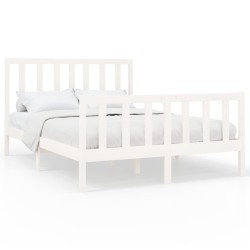vidaXL Estructura de cama madera maciza de pino blanco 120x200 cm