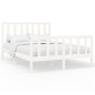 vidaXL Estructura de cama madera maciza de pino blanco 120x200 cm vidaXL Estructura de cama madera maciza de pino blanco 120x200 cm