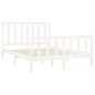 vidaXL Estructura de cama madera maciza de pino blanco 120x200 cm vidaXL Estructura de cama madera maciza de pino blanco 120x200 cm