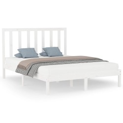 vidaXL Estructura de cama de madera maciza blanca 140x200 cm