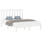 vidaXL Estructura de cama de madera maciza blanca 140x200 cm vidaXL Estructura de cama de madera maciza blanca 140x200 cm