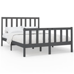 vidaXL Estructura de cama de madera maciza de pino gris 160x200 cm