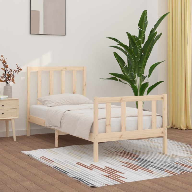 vidaXL Estructura de cama madera maciza 90x200 cm vidaXL Estructura de cama madera maciza 90x200 cm