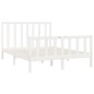 vidaXL Estructura de cama madera maciza King Size blanca 150x200 cm