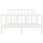 vidaXL Estructura de cama madera maciza King Size blanca 150x200 cm