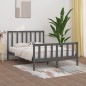 vidaXL Estructura de cama de madera maciza gris 160x200 cm vidaXL Estructura de cama de madera maciza gris 160x200 cm