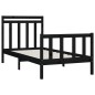 vidaXL Estructura de cama madera maciza de pino negro 100x200 cm