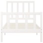 vidaXL Estructura de cama madera maciza de pino blanco 100x200 cm vidaXL Estructura de cama madera maciza de pino blanco 100x200 cm