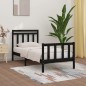 vidaXL Estructura de cama madera maciza negro 90x200 cm