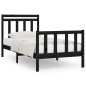 vidaXL Estructura de cama madera maciza negro 90x200 cm