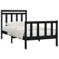 vidaXL Estructura de cama madera maciza negro 90x200 cm