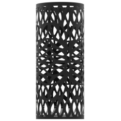 vidaXL Paragüero diseño de hojas acero negro 