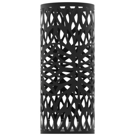 vidaXL Paragüero diseño de hojas acero negro 