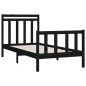 vidaXL Estructura de cama madera maciza negro 90x200 cm