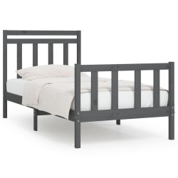 vidaXL Estructura de cama madera maciza de pino gris 100x200 cm
