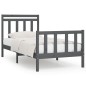 vidaXL Estructura de cama madera maciza de pino gris 100x200 cm