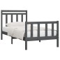 vidaXL Estructura de cama madera maciza de pino gris 100x200 cm