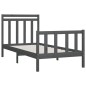 vidaXL Estructura de cama madera maciza de pino gris 100x200 cm