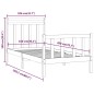 vidaXL Estructura de cama madera maciza de pino gris 100x200 cm