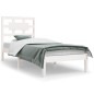 vidaXL Estructura de cama madera maciza de pino blanco 90x200 cm vidaXL Estructura de cama madera maciza de pino blanco 90x200 cm