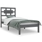 vidaXL Estructura de cama de madera maciza de pino gris 100x200 cm vidaXL Estructura de cama de madera maciza de pino gris 100x200 cm
