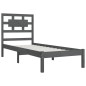 vidaXL Estructura de cama de madera maciza de pino gris 100x200 cm vidaXL Estructura de cama de madera maciza de pino gris 100x200 cm