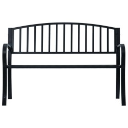 vidaXL Banco de jardín acero negro 125 cm