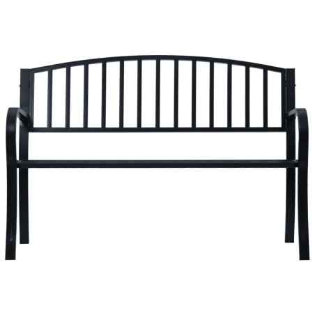 vidaXL Banco de jardín acero negro 125 cm