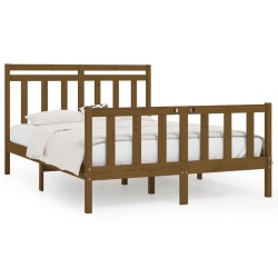 vidaXL Estructura de cama madera maciza pino marrón miel 150x200 cm