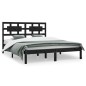vidaXL Estructura de cama madera maciza de pino negra 180x200 cm vidaXL Estructura de cama madera maciza de pino negra 180x200 cm