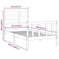vidaXL Estructura de cama madera maciza de pino blanco 90x200 cm