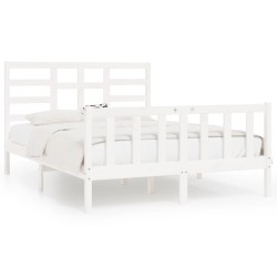 vidaXL Estructura de cama de madera maciza de pino blanco 140x200 cm