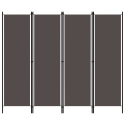 vidaXL Biombo divisor de 4 paneles gris antracita 200x180 cm