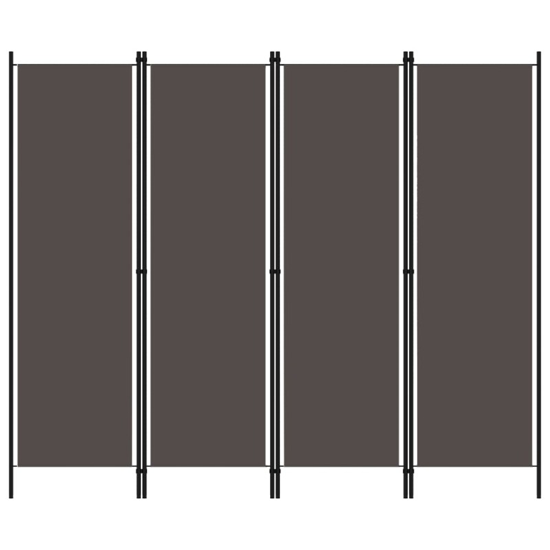 vidaXL Biombo divisor de 4 paneles gris antracita 200x180 cm vidaXL Biombo divisor de 4 paneles gris antracita 200x180 cm