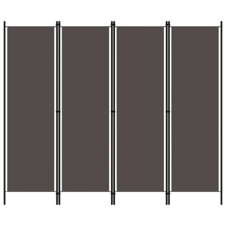 vidaXL Biombo divisor de 4 paneles gris antracita 200x180 cm