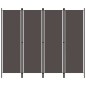 vidaXL Biombo divisor de 4 paneles gris antracita 200x180 cm vidaXL Biombo divisor de 4 paneles gris antracita 200x180 cm