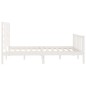 vidaXL Estructura de cama de madera maciza de pino blanco 140x200 cm vidaXL Estructura de cama de madera maciza de pino blanco 140x200 cm