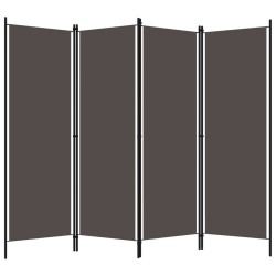 vidaXL Biombo divisor de 4 paneles gris antracita 200x180 cm